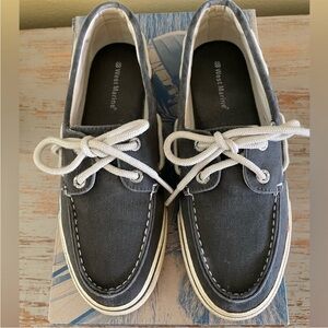 WEST MARINE Womens Blue Canvas Boat Deck Shoe Size 6